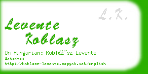 levente koblasz business card